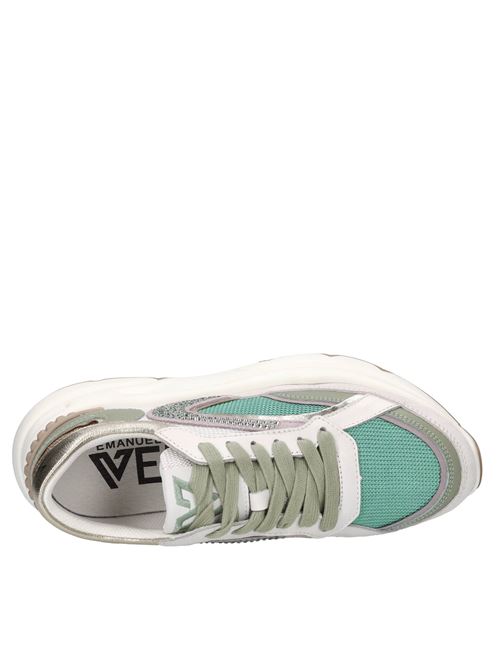 Sneakers in pelle,tessuto e strass EMANUELLE VEE | 451P-303-13-P011CBBIANCO-VERDE-LILLA-ORO